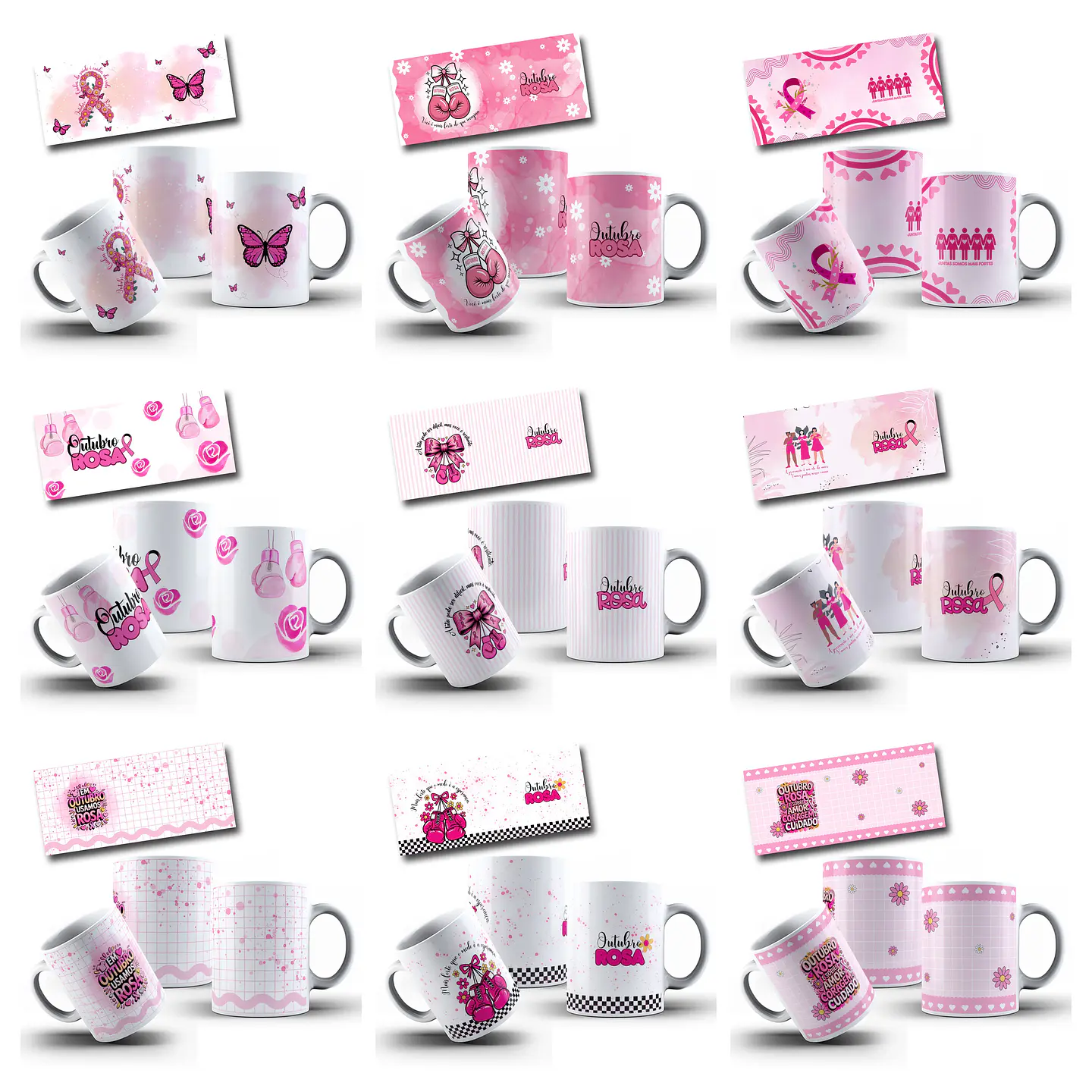 34 Artes para Caneca Outubro Rosa Arquivo em Jpg 3