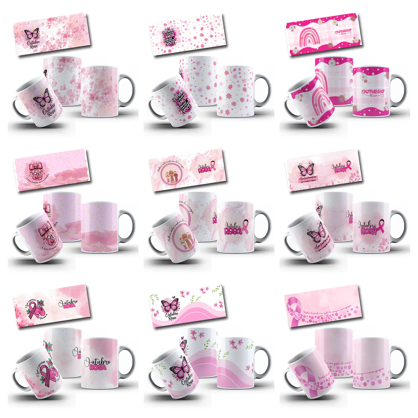 34 Artes para Caneca Outubro Rosa Arquivo em Jpg 4
