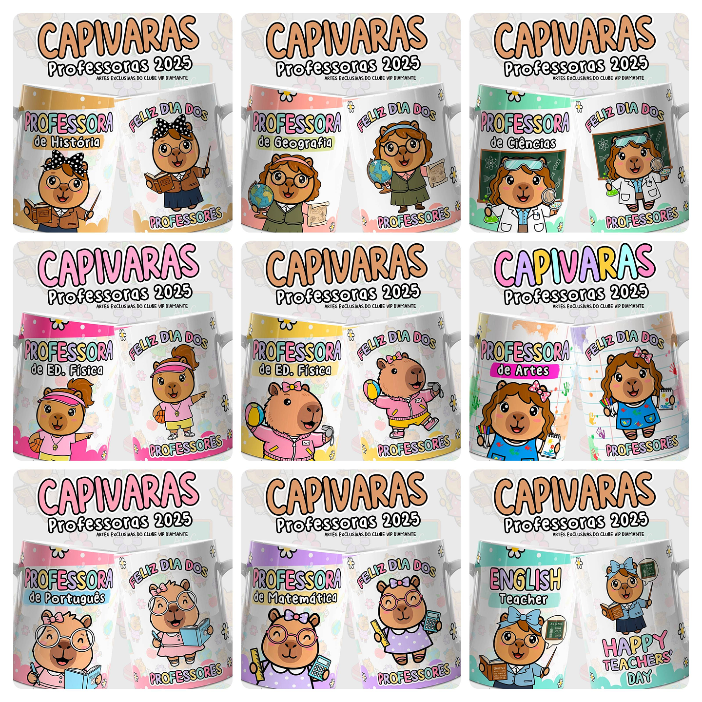 44 Artes para Caneca Capivaras Dia dos Professores Arquivo em Jpg  6