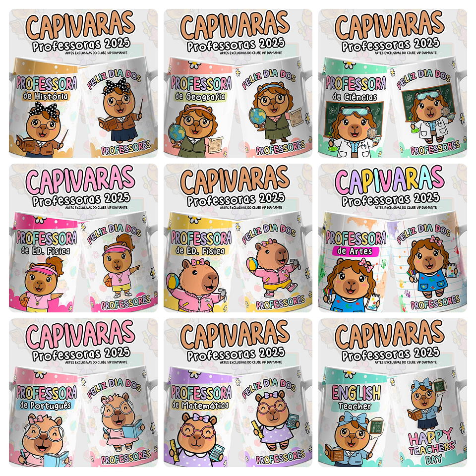 44 Artes para Caneca Capivaras Dia dos Professores Arquivo em Jpg  6