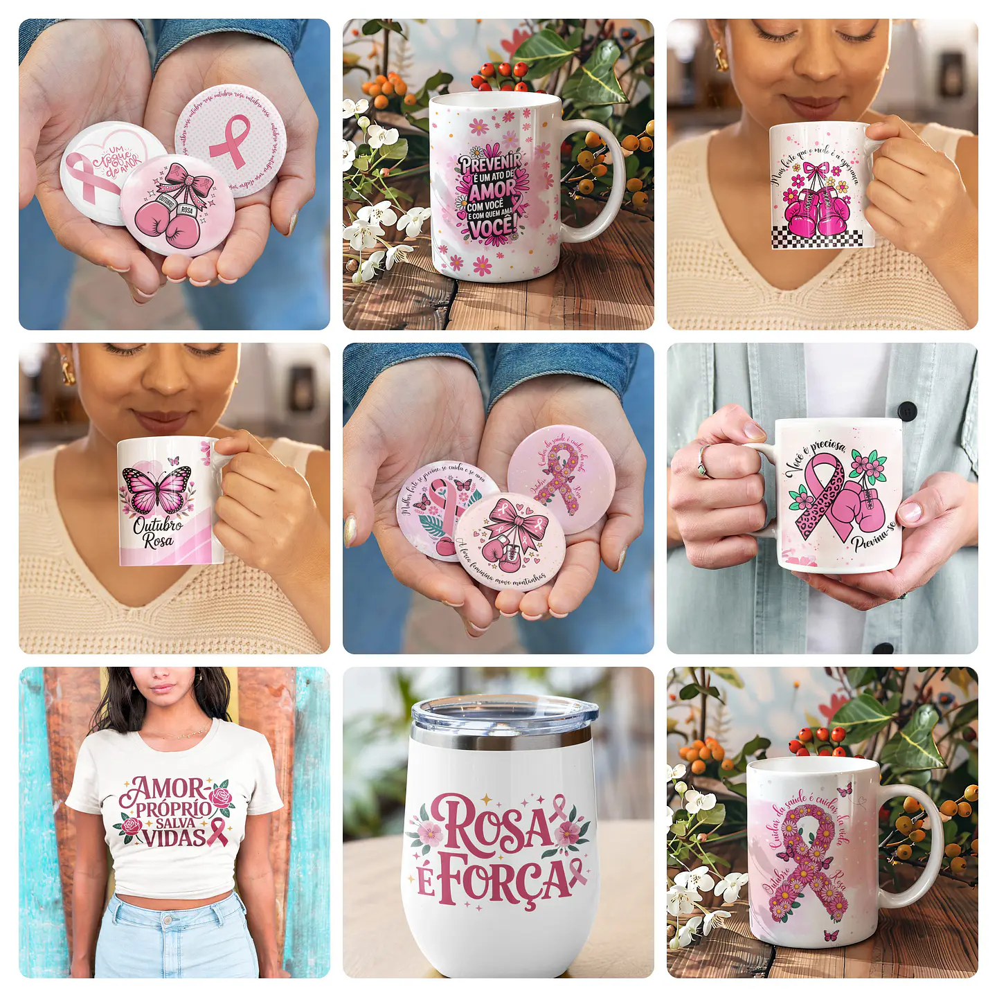 34 Artes para Caneca Outubro Rosa Arquivo em Jpg 5