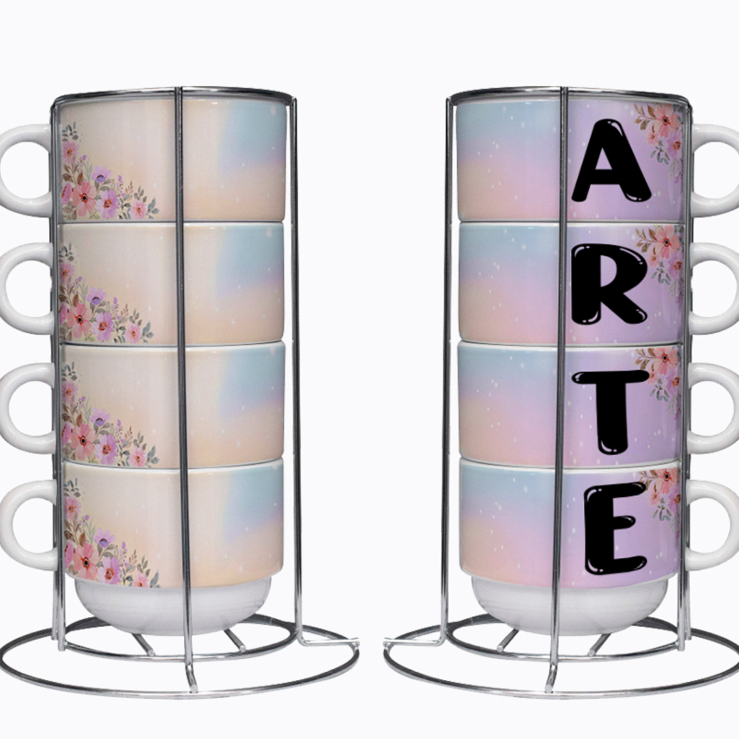 Arquivo Mockups Xicara e Torre de Xícara Editável  2