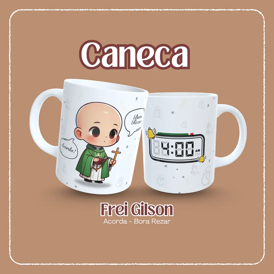 Artes Caneca Acorda Bora Rezar Arquivo Editável 1