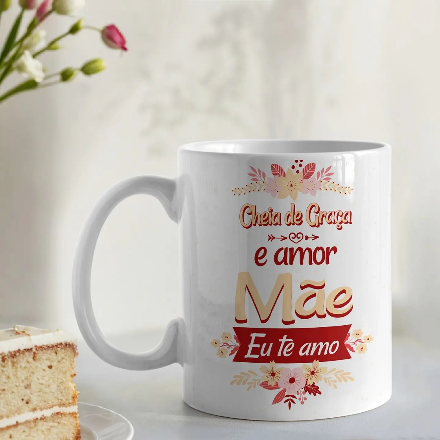 Artes Caneca Cheia de graça e amor, MÃE EU TE AMO Arquivo em Jpg  1
