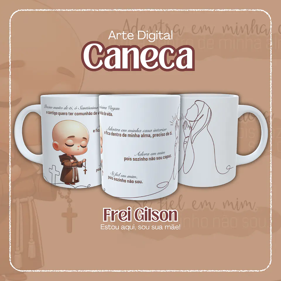 Artes Caneca Estou aqui, sou tua mãe  Arquivo Editável  1