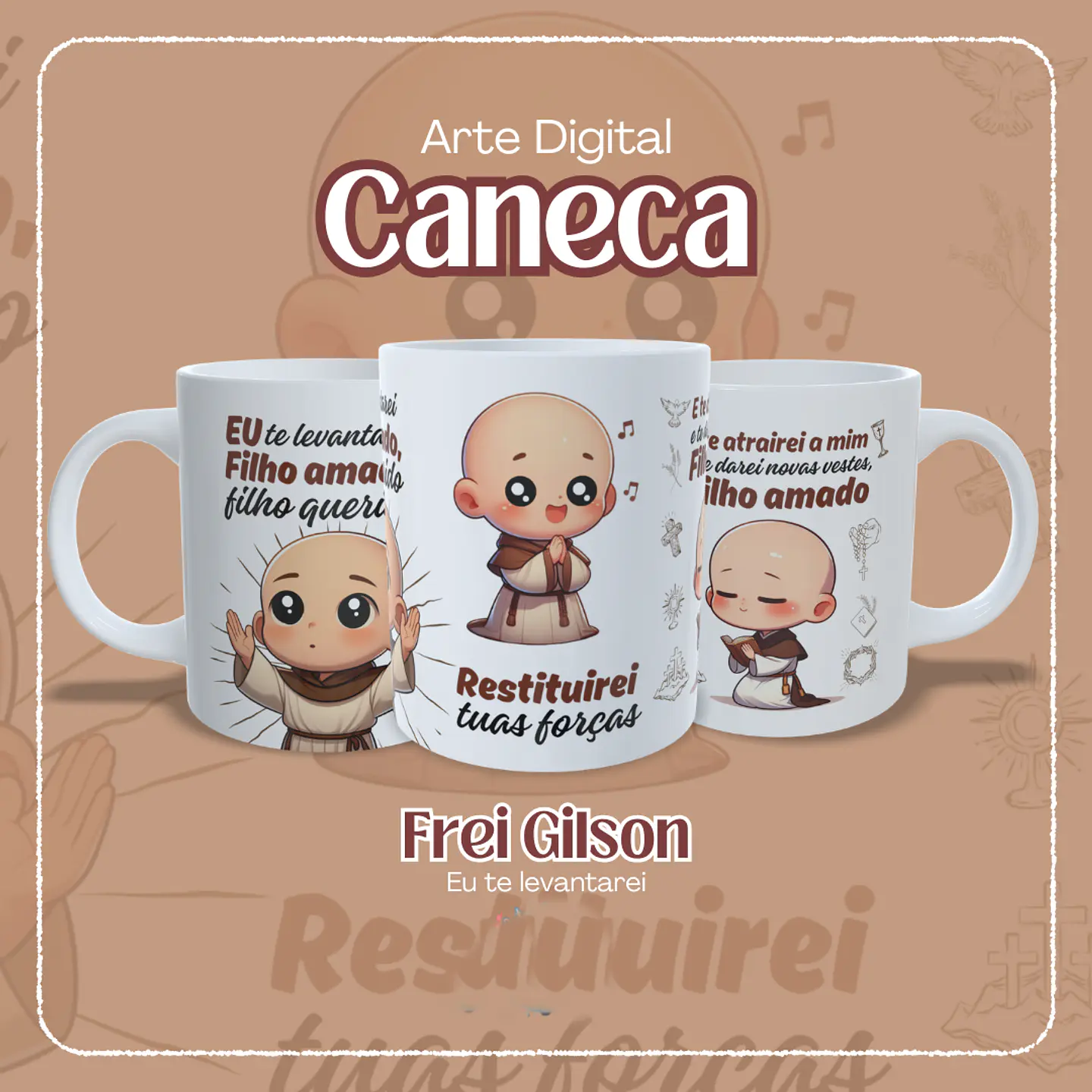 Artes Caneca Frases Espirituais Eu te Levantarei Frei Arquivo em Jpg  1