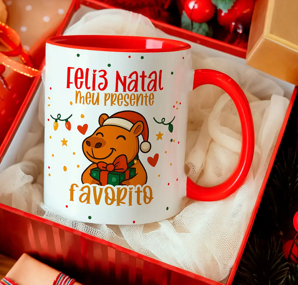 12 Artes para Caneca Capivara Natalina Arquivo Editável  1