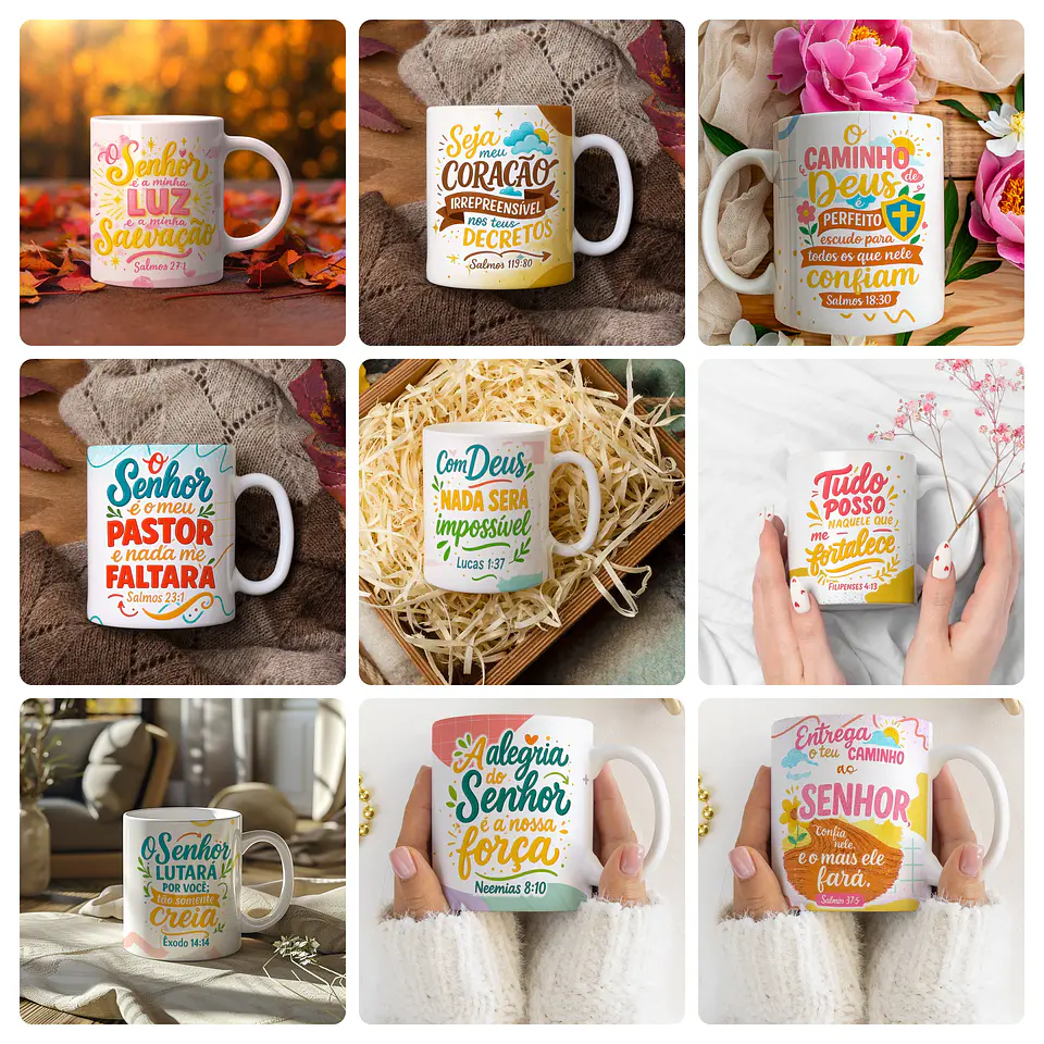 28 Artes para Caneca e Azulejo Versiculos Biblicos Frases Arquivo Editável 1
