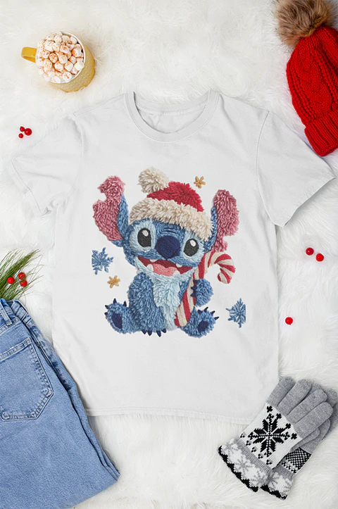 48 Artes para Camisa Natal com Efeito Bordado Arquivo em Png