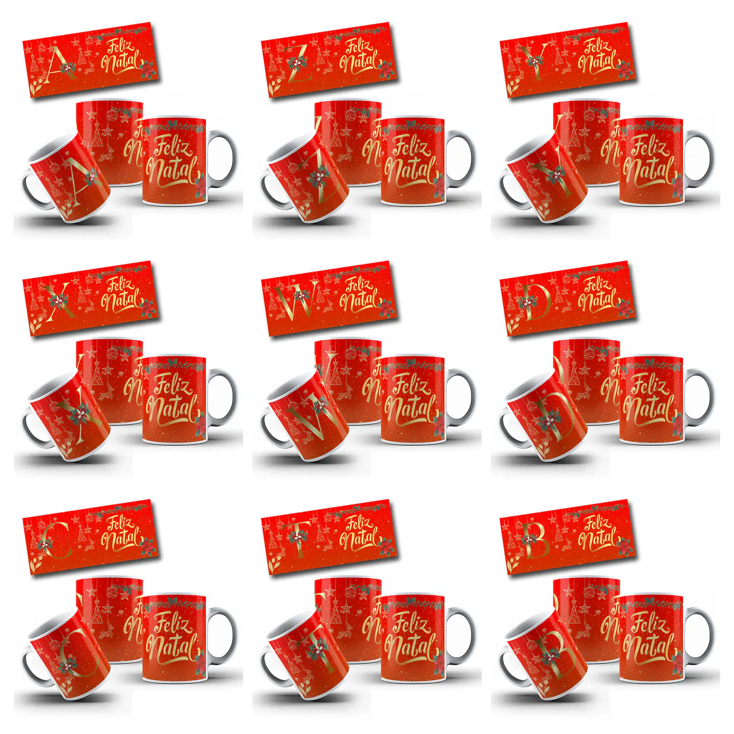 26 Artes para Caneca Alfabeto Natal Arquivo Editável 3