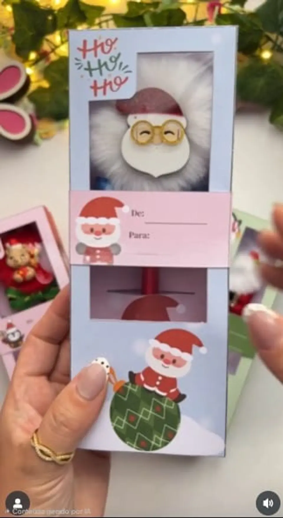 Arquivo Caixa Pompom Natal Arquivo em Pdf  2