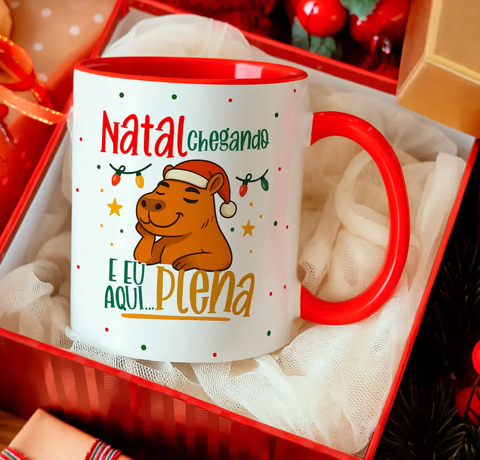 12 Artes para Caneca Capivara Natalina Arquivo Editável  6