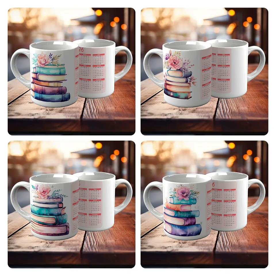 31 Artes para Caneca  + Calendário de Mesa e Calendário de Parede 2026 Arquivo Editável  3