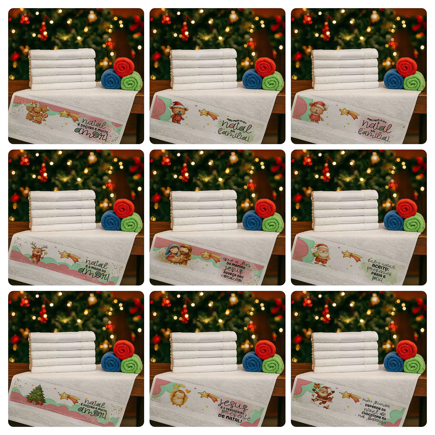 40 Artes para Caneca Toalhinha Bolsa e Azulejo Natal De Amor Papai Noel Arquivo editável em Pdf 3