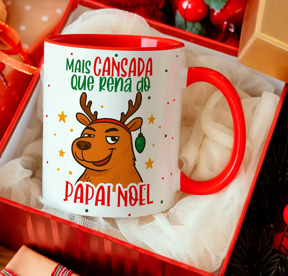 12 Artes para Caneca Capivara Natalina Arquivo Editável  7