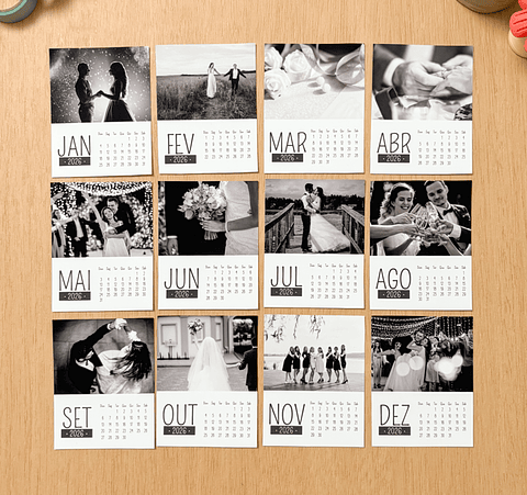 Arquivo Calendário Polaroid Ímã com Foto Arquivo em Pdf 