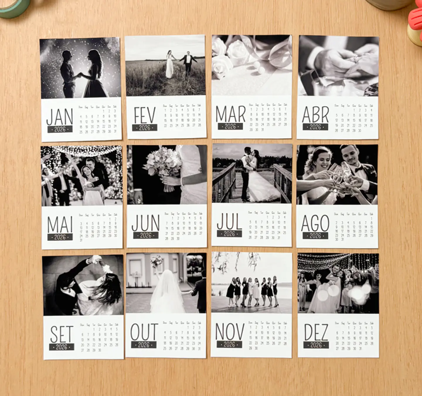 Arquivo Calendário Polaroid Ímã com Foto Arquivo em Pdf  1