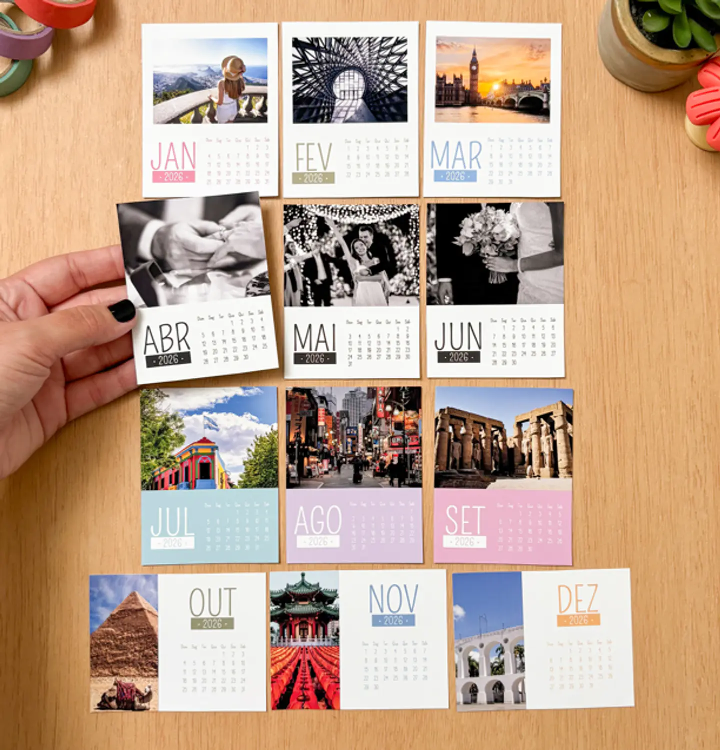 Arquivo Calendário Polaroid Ímã com Foto Arquivo em Pdf  2