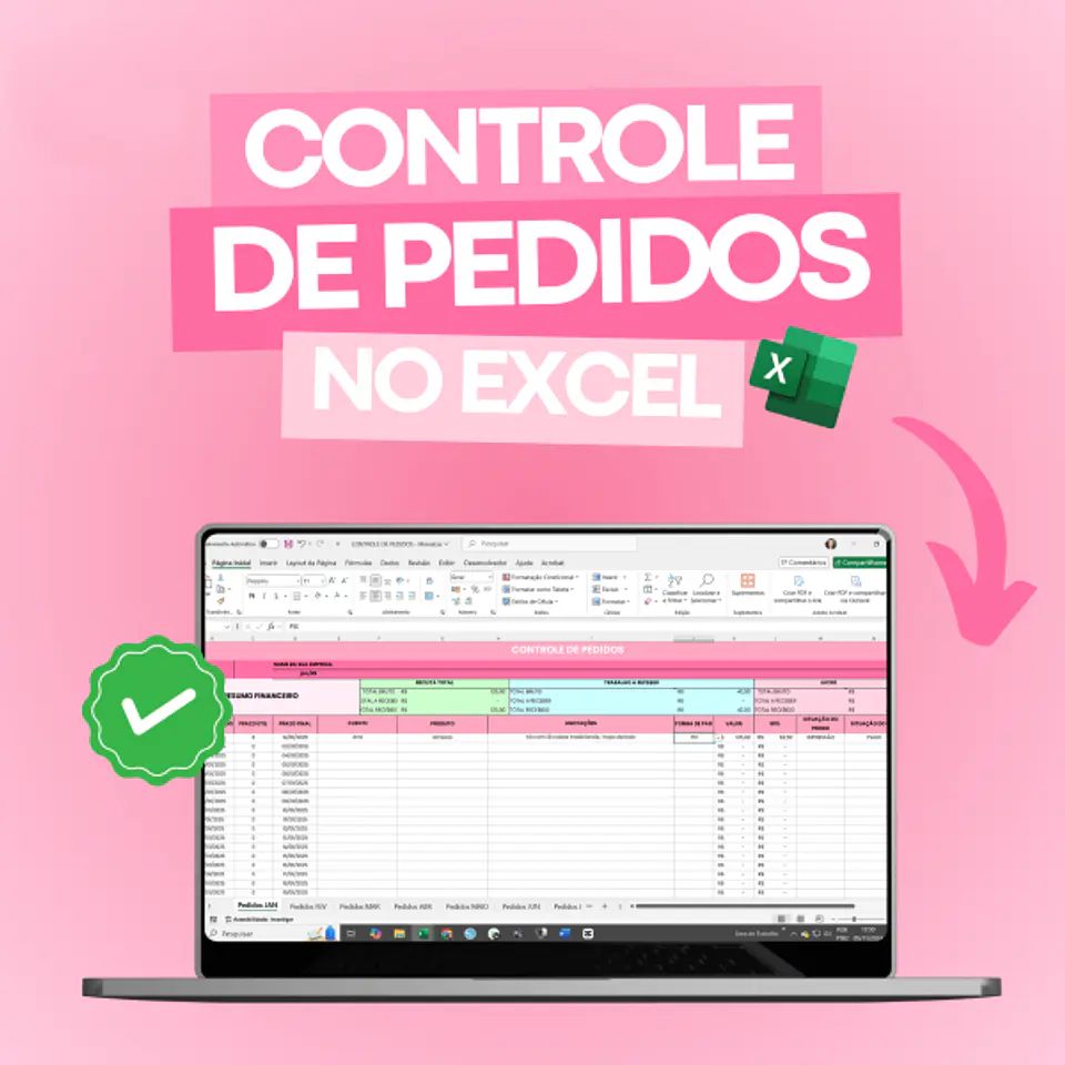 Arquivo Planilha para controle de Caixa Produto e Pedidos Editável em Excel 4