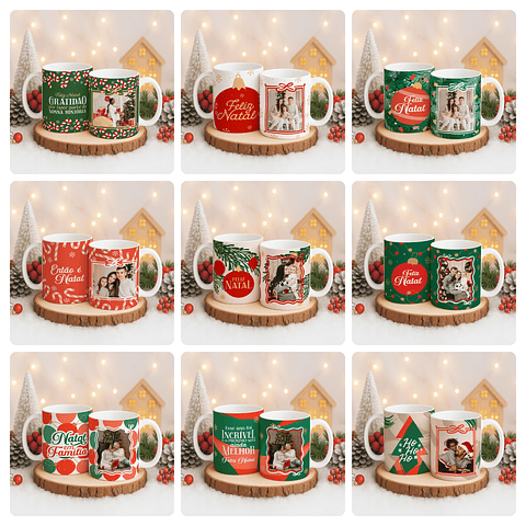 72 Artes para Caneca Camisa e Azulejo Natal Com Foto Arquivo Editável