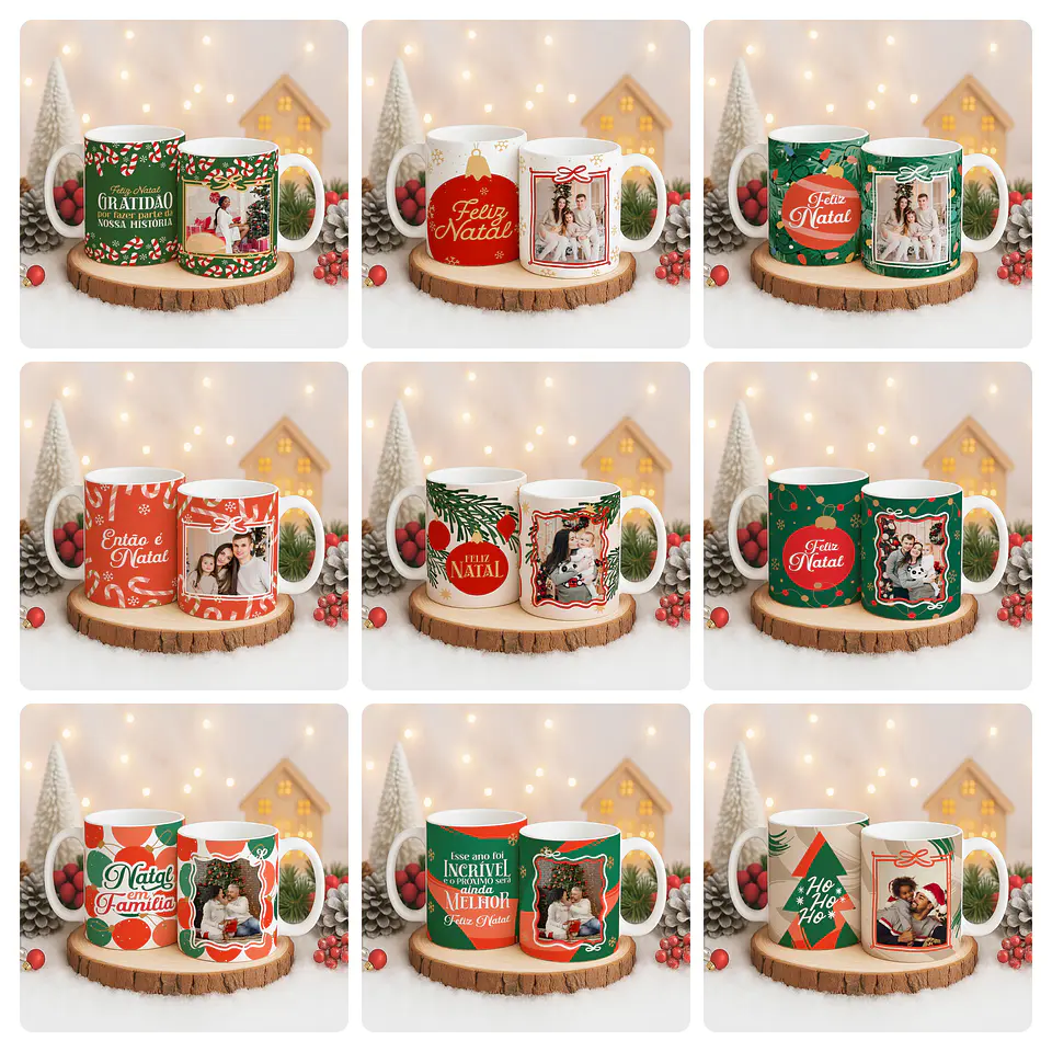 72 Artes para Caneca Camisa e Azulejo Natal Com Foto Arquivo Editável 1