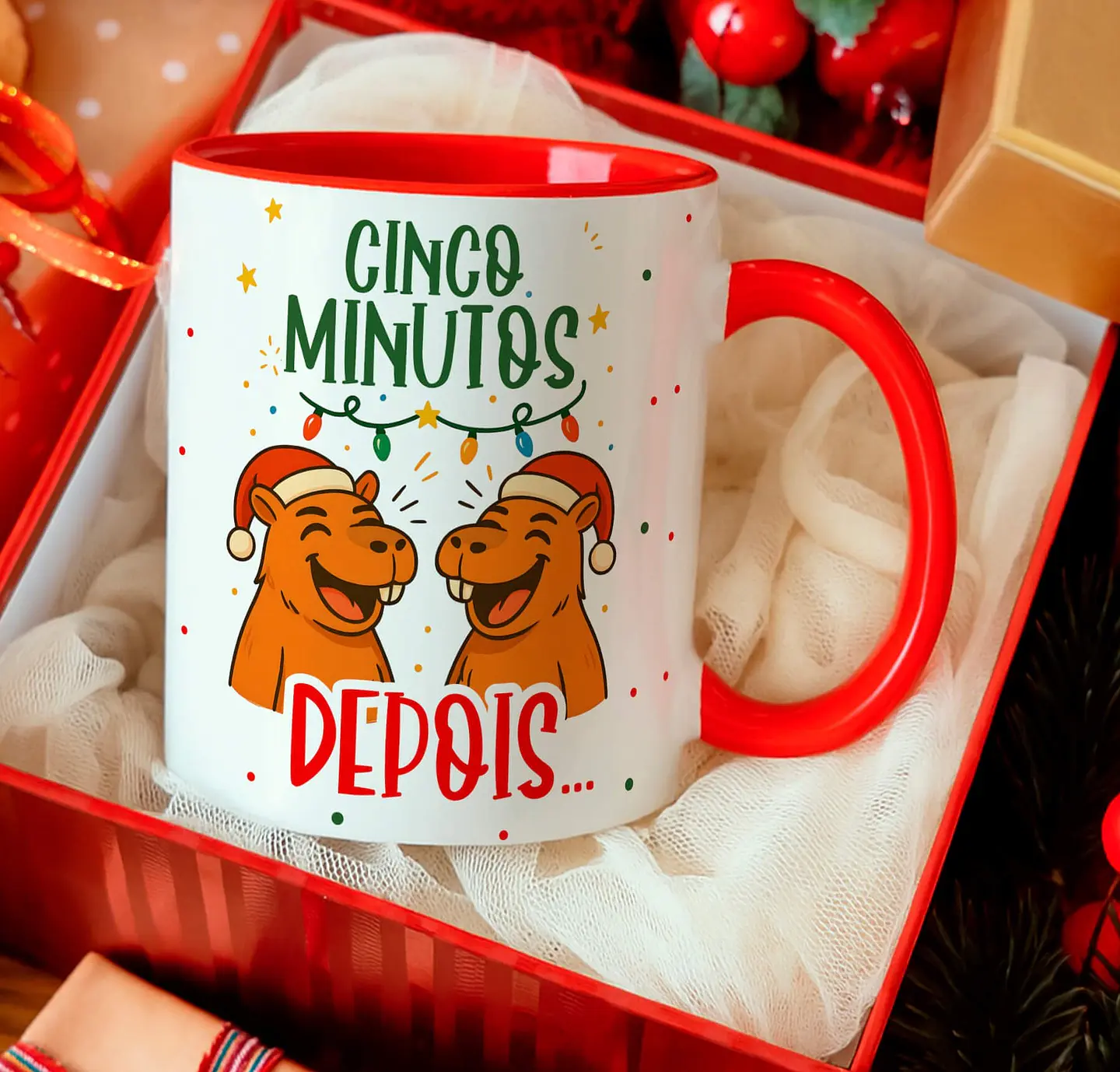 12 Artes para Caneca Capivara Natalina Arquivo Editável  12
