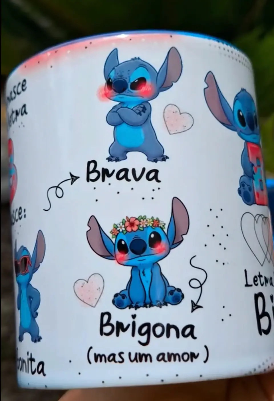 Artes para Caneca Abecedário dos Nomes Stitch de A a Z Arquivo em Png 3