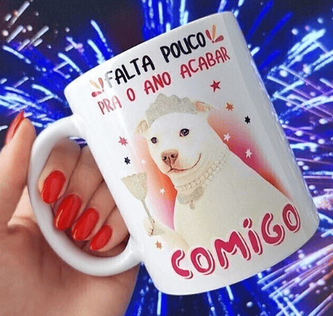 Arte Caneca Falta pouco pra o ano acabar...COMIGO Arquivo em Jpg 