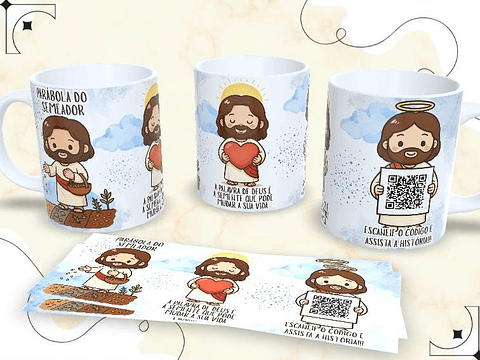 Artes Caneca Parábola do Semeador a palavra de Deus é a semente que pode mudar a sua vidaArquivo em Jpg 