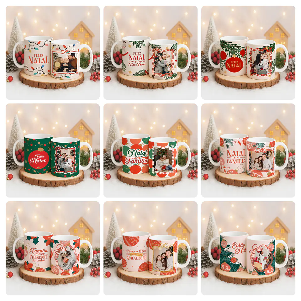 72 Artes para Caneca Camisa e Azulejo Natal Com Foto Arquivo Editável 5