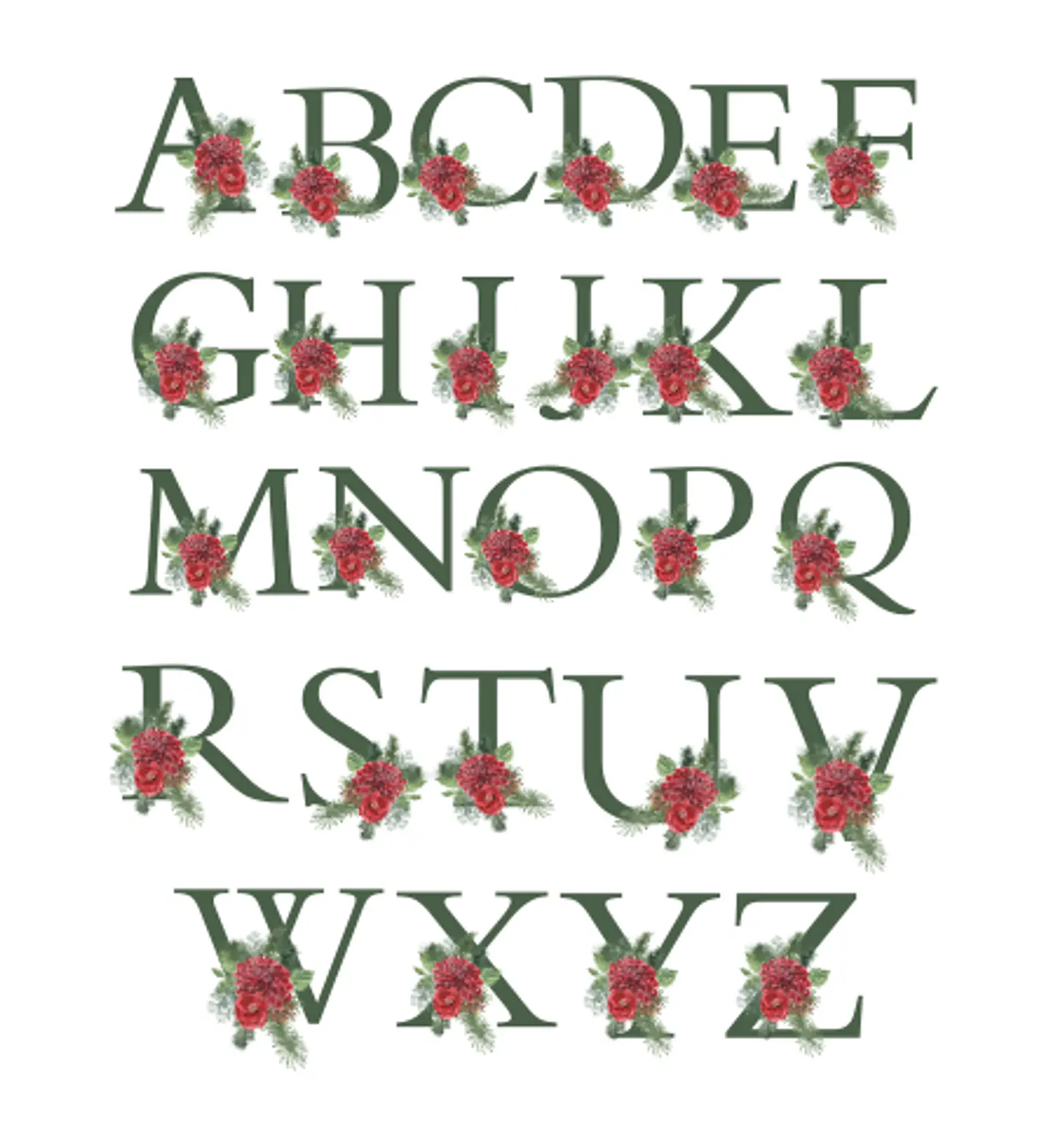 Kit Alfabeto Natalino Clean Arquivo em Png 3