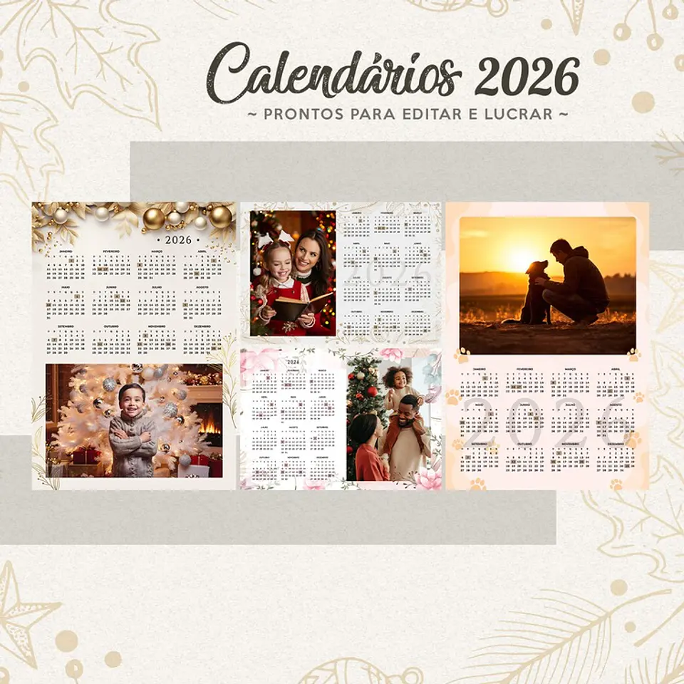 30 Artes para Calendarios Com Foto 2026 Arquivo em Png  6