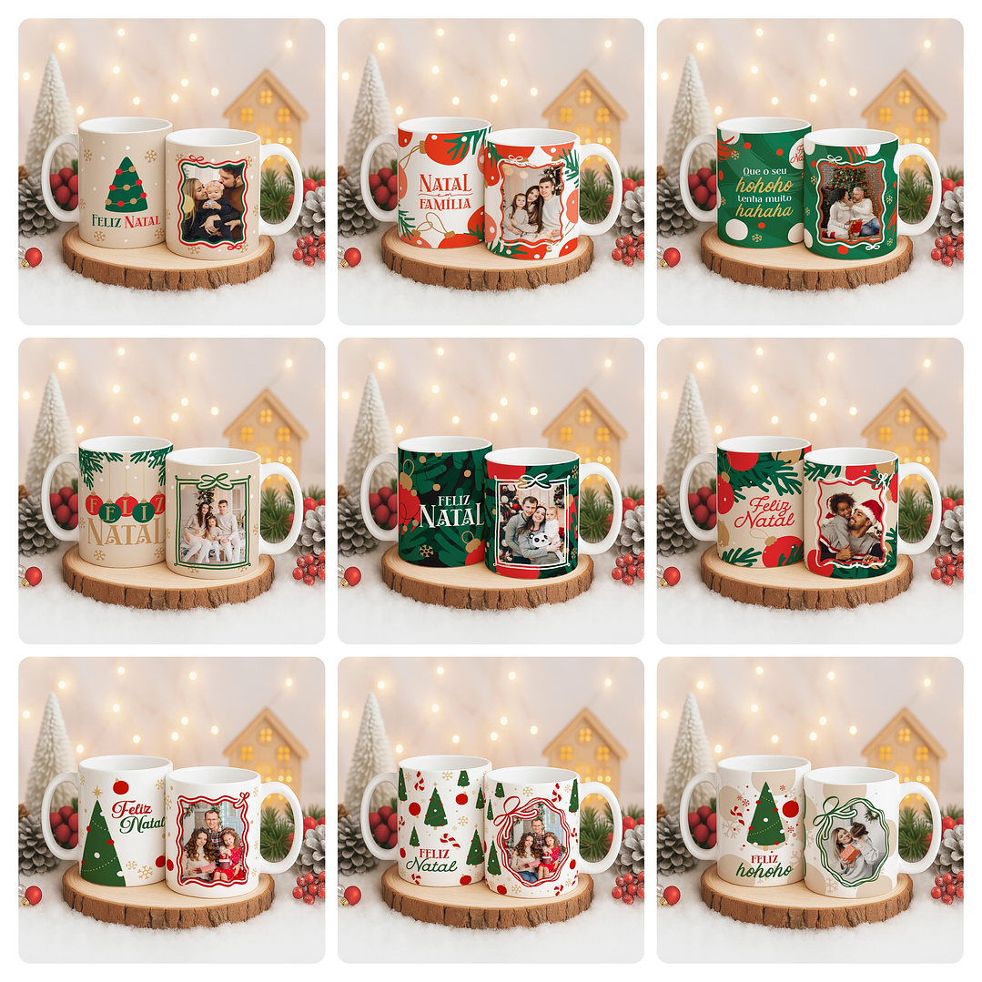 72 Artes para Caneca Camisa e Azulejo Natal Com Foto Arquivo Editável 6