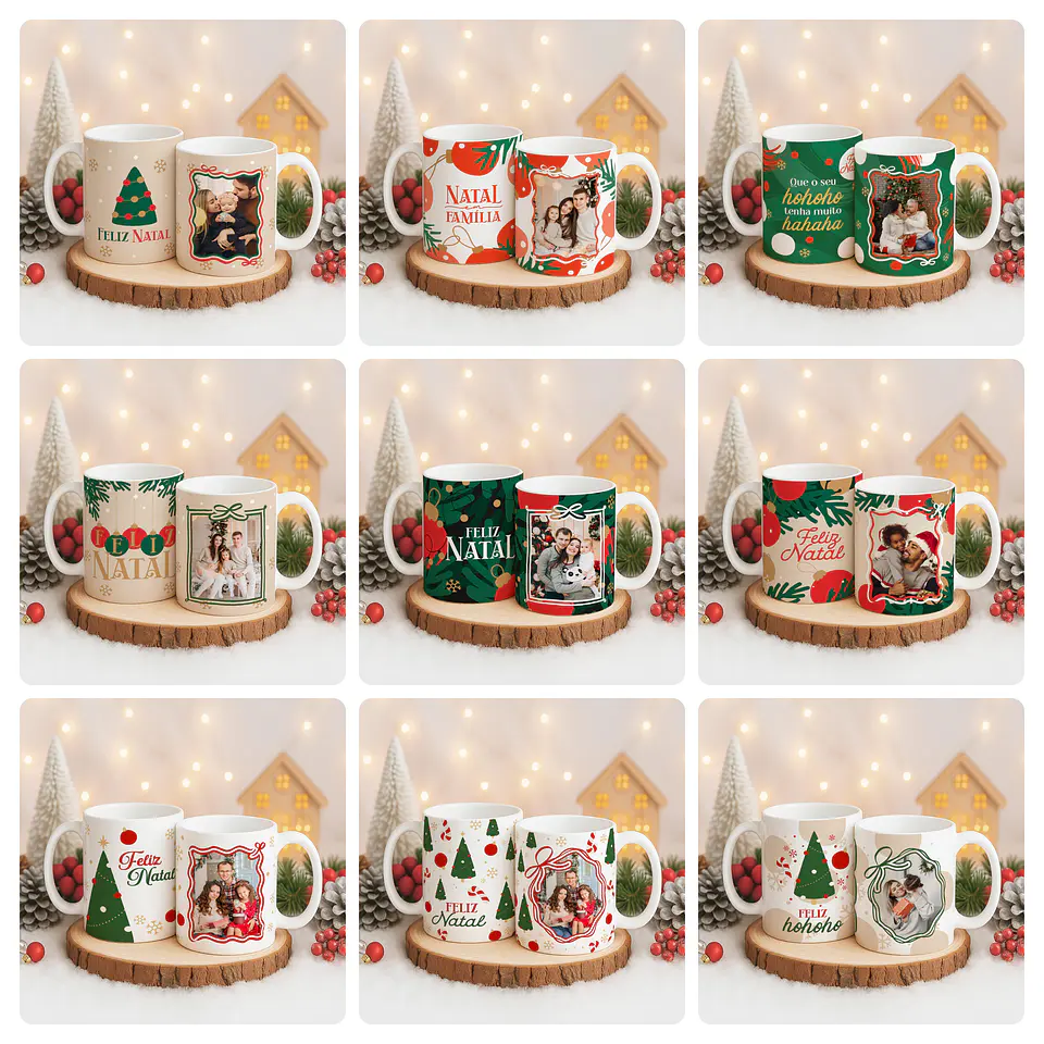 72 Artes para Caneca Camisa e Azulejo Natal Com Foto Arquivo Editável 6