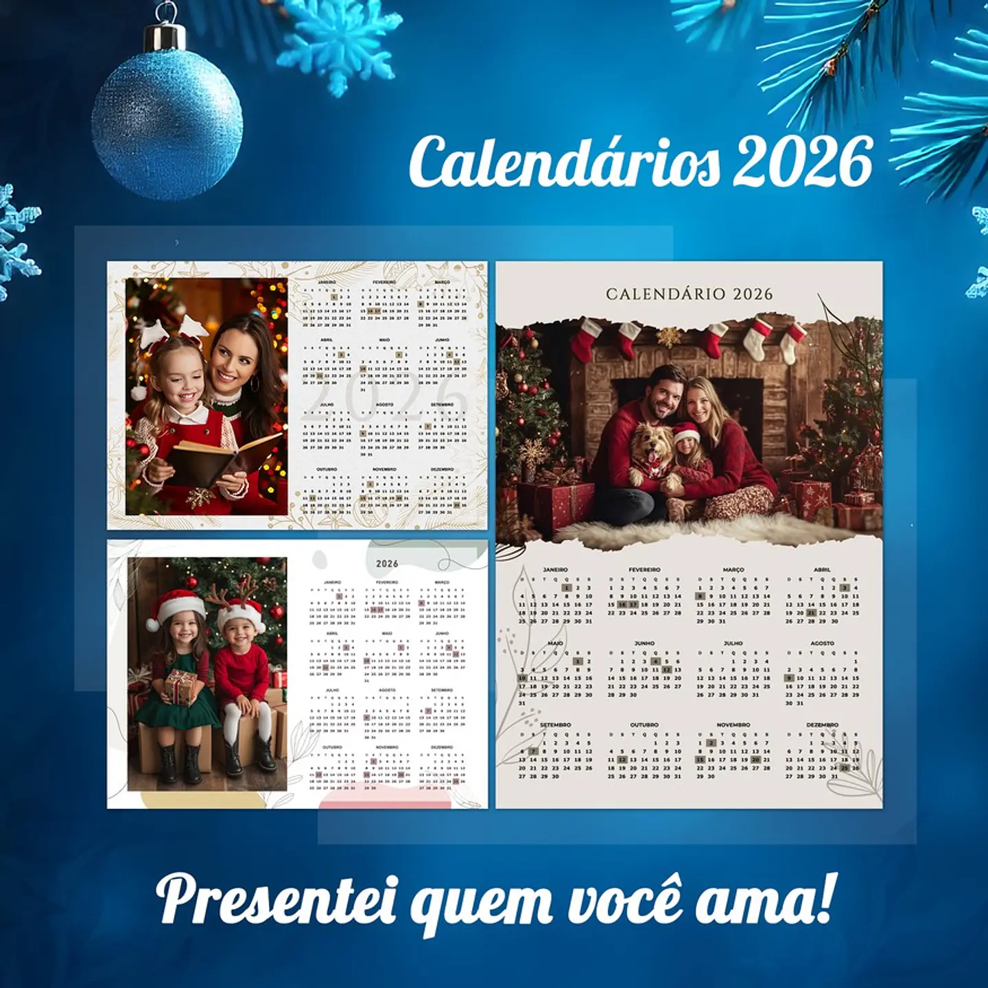 30 Artes para Calendarios Com Foto 2026 Arquivo em Png  7