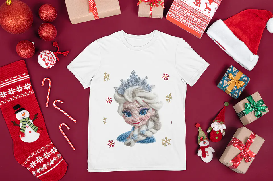 48 Artes para Camisa Natal com Efeito Bordado Arquivo em Png 11