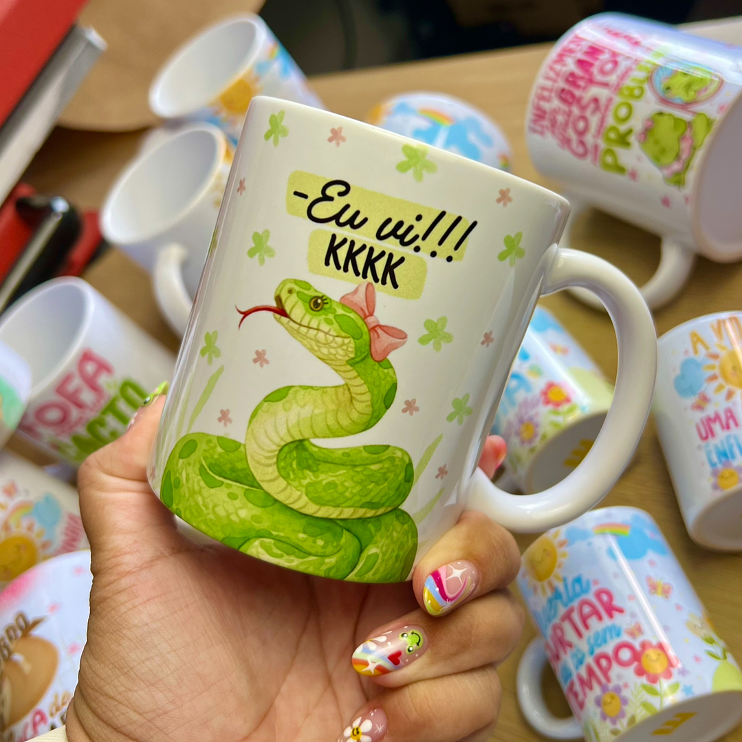 2 Artes para Caneca Amigas Cobra e Galinha Arquivo em Png 2