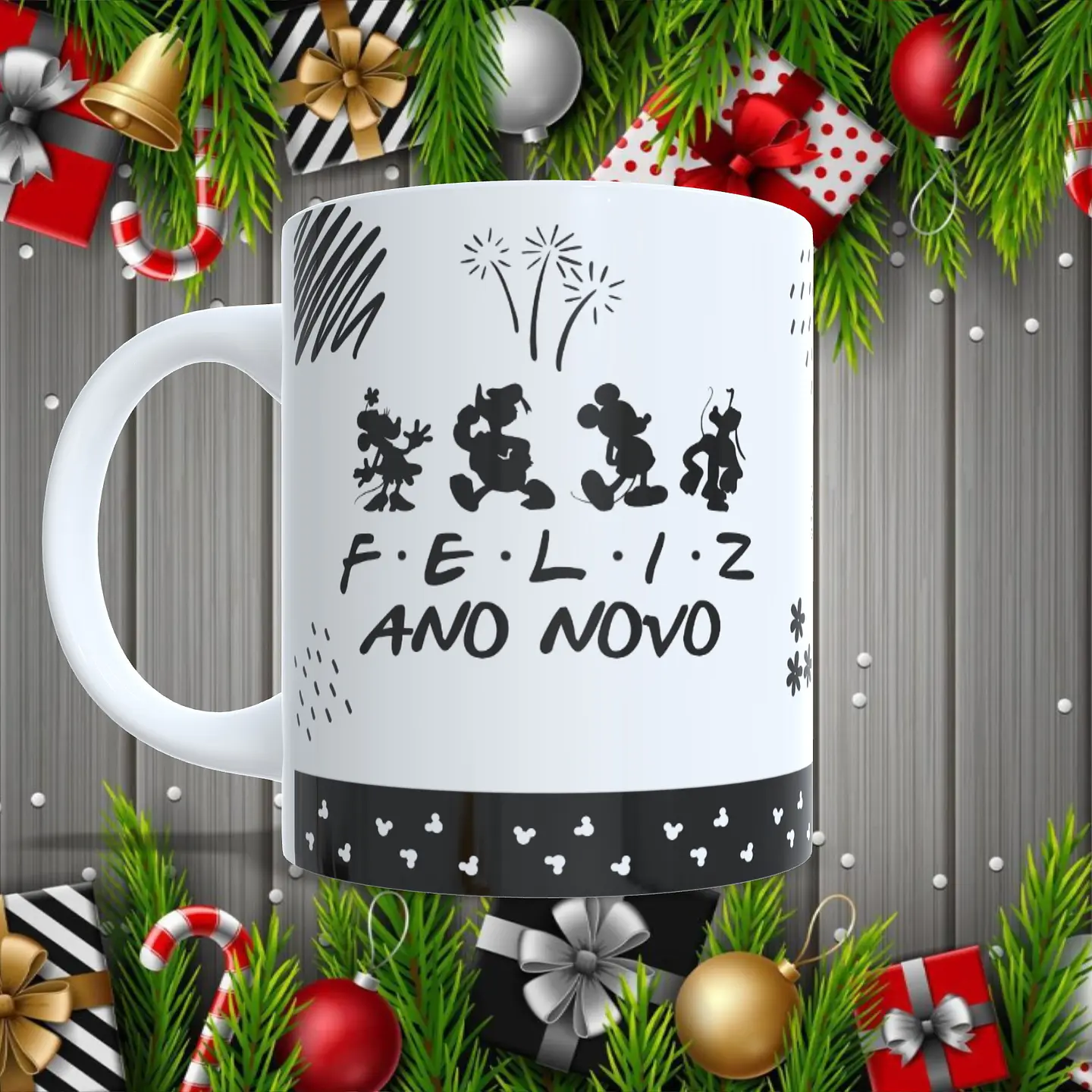 7 Artes para Caneca Disney Ano Novo 2026 Arquivo Editável  2