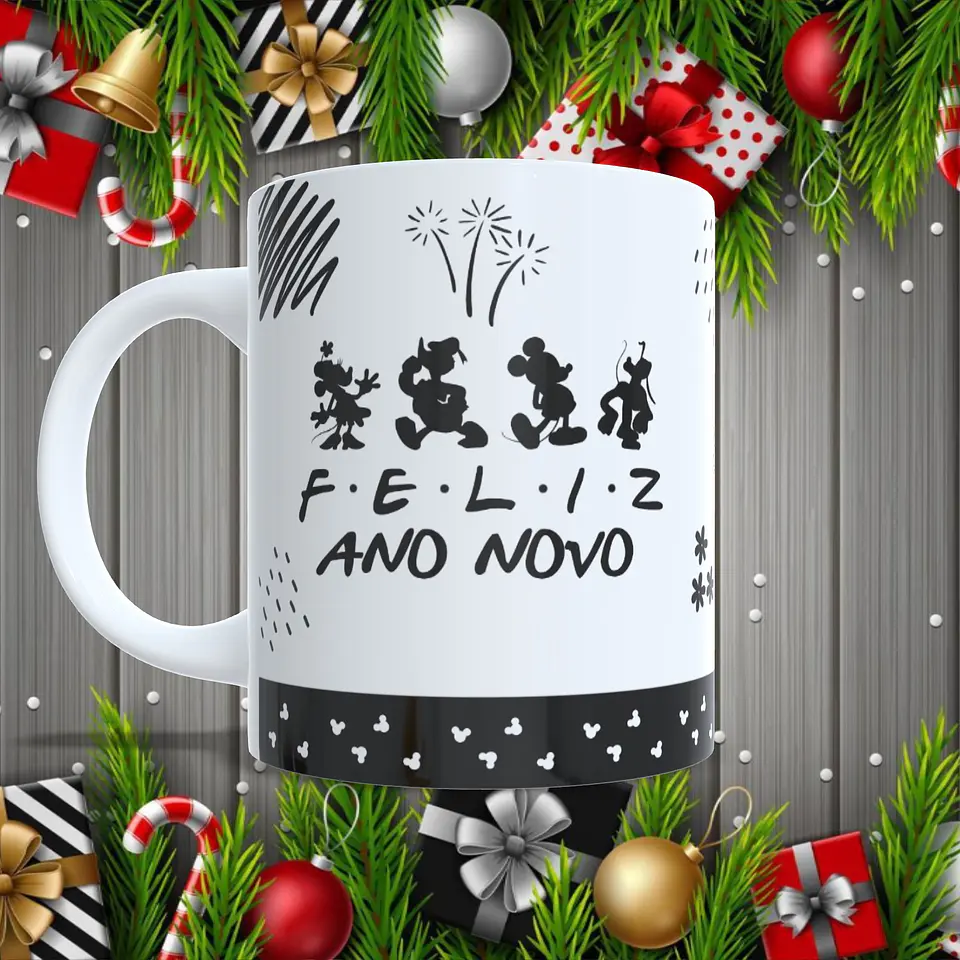 7 Artes para Caneca Disney Ano Novo 2026 Arquivo Editável  2