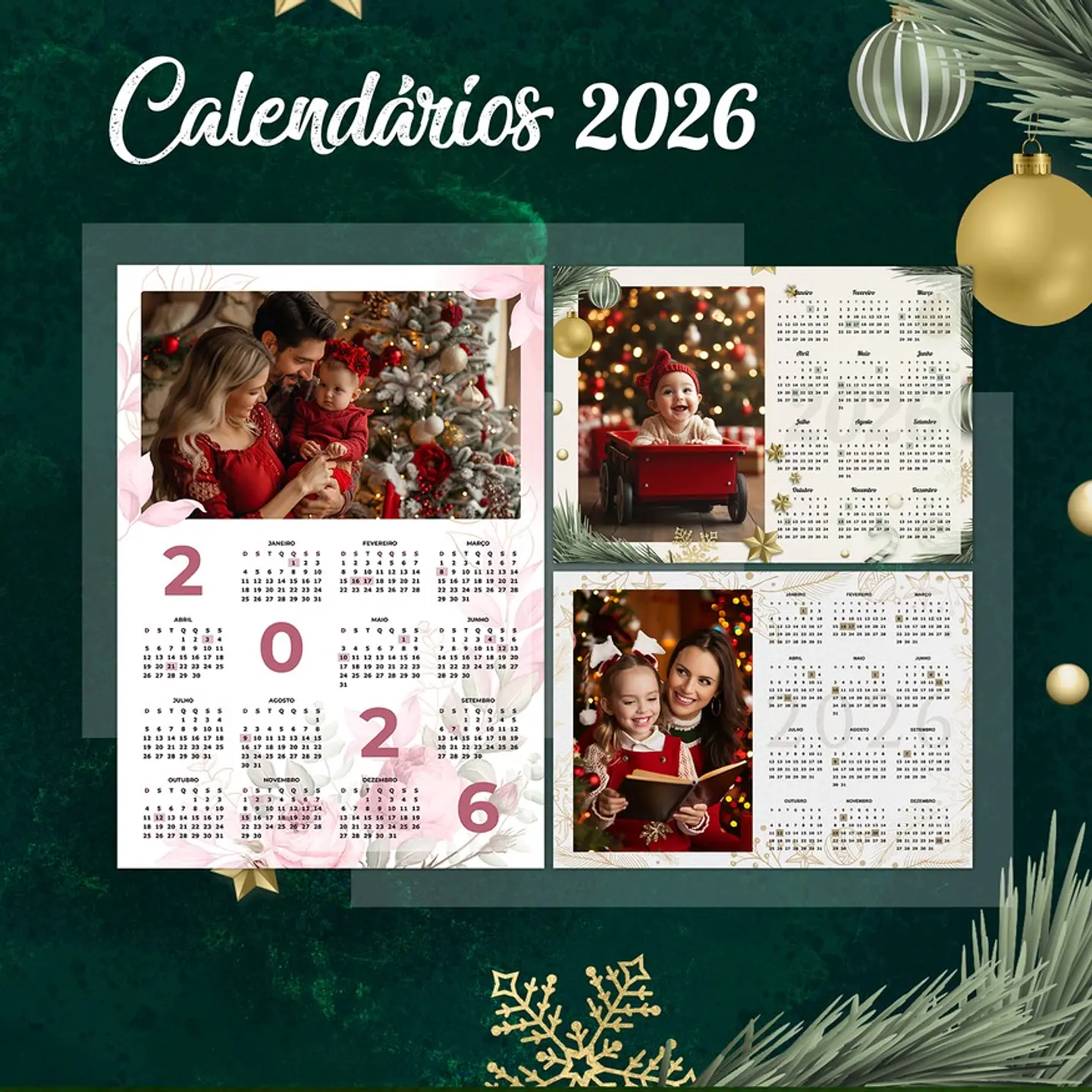 30 Artes para Calendarios Com Foto 2026 Arquivo em Png  12