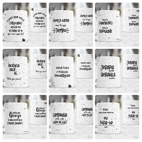 10 Artes para Canecas Divertidas Frases Arquivo Editável 