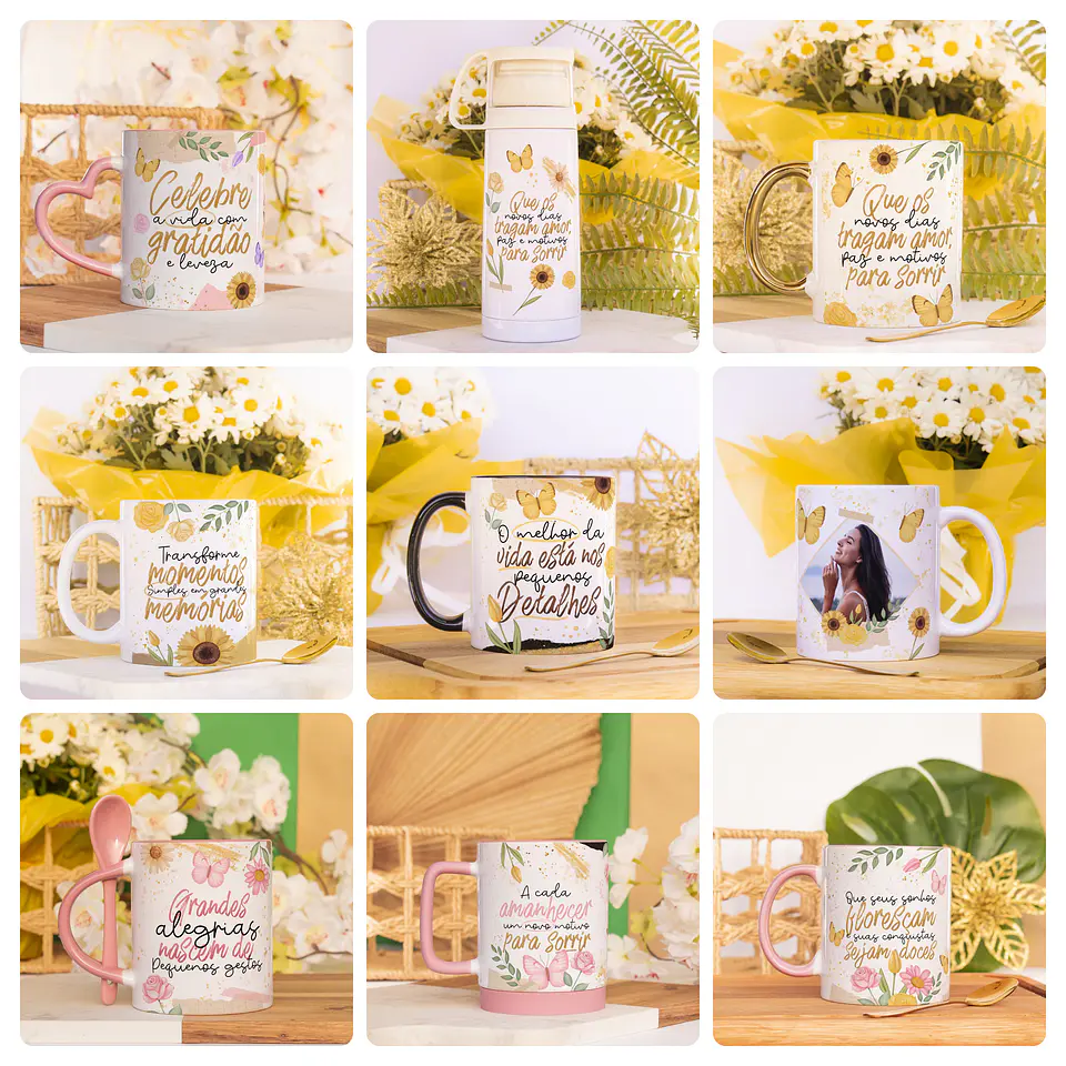 20 Artes para Caneca Floresça Frases Motivacionais Arquivo em Png   1