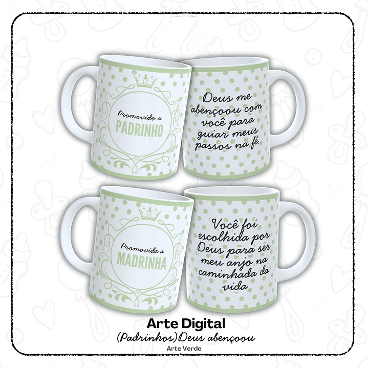 12 Artes para Caneca Padrinho e Madrinha, Dindo e Dinda Arquivo em Jpg  2