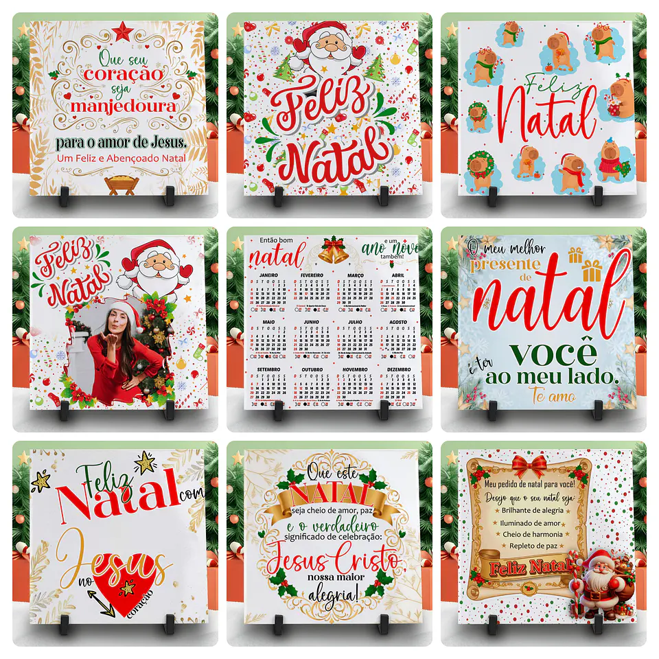 48 Artes para Body, Camisa e Azulejo Natal Familia Papai Noel Editável 1
