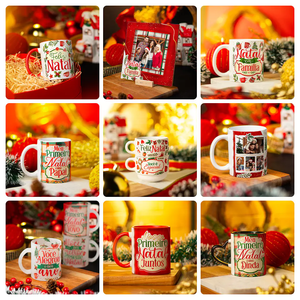 39 Artes para Caneca e Azulejo Natal Papai Noel Arquivo em Png  2