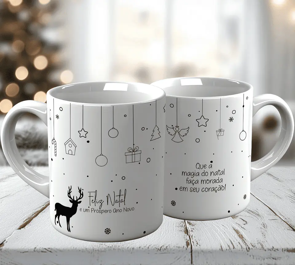 10 Artes para Caneca Natal Minimalista Arquivo em Jpg 7
