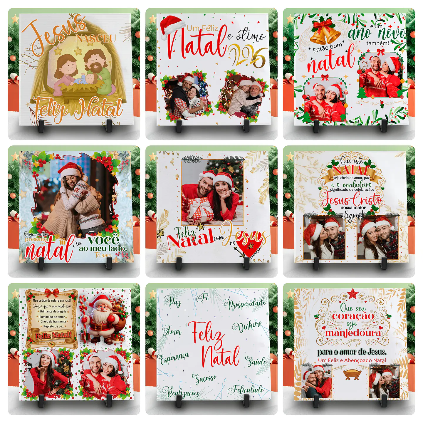 48 Artes para Body, Camisa e Azulejo Natal Familia Papai Noel Editável 2