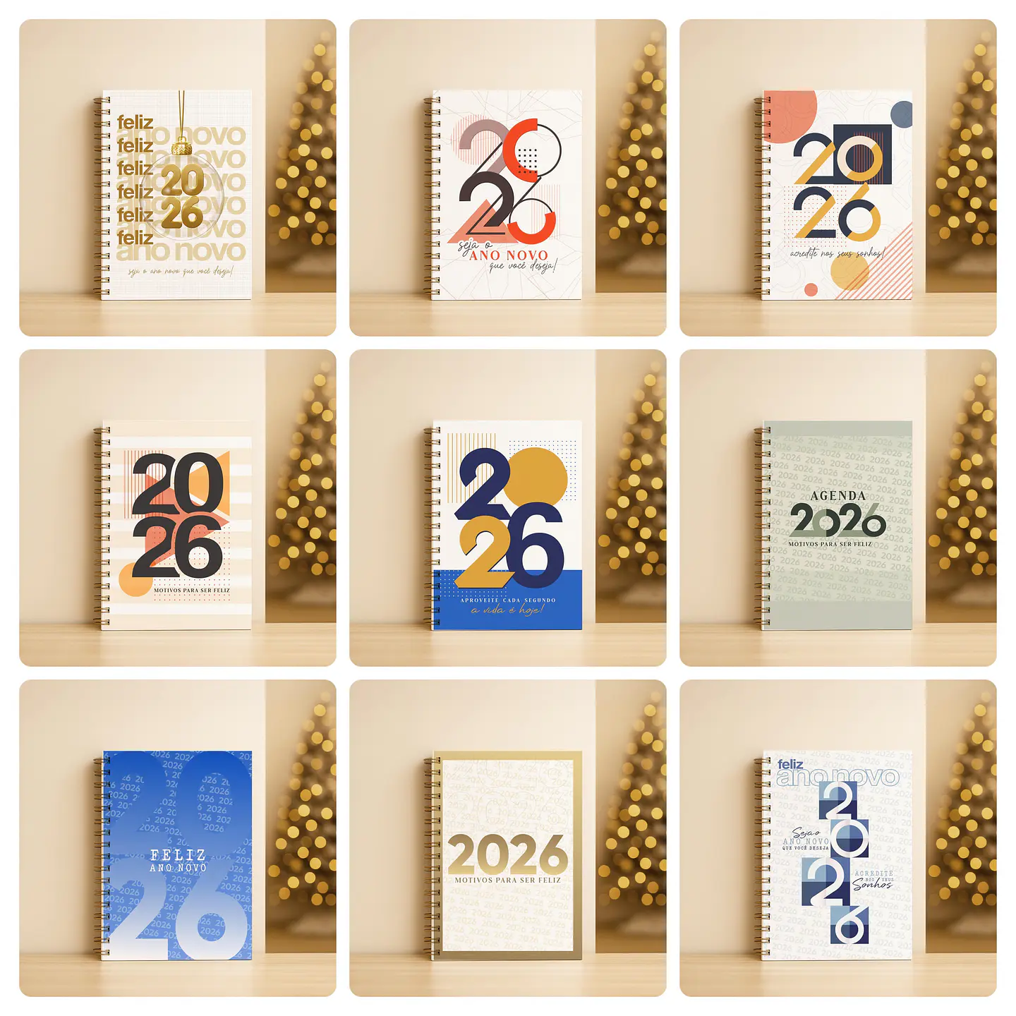 168 Artes para Camisa, Caneca, Body, Copo e Capa agenda Ano novo 2026 Arquivo Editável e Jpg 4