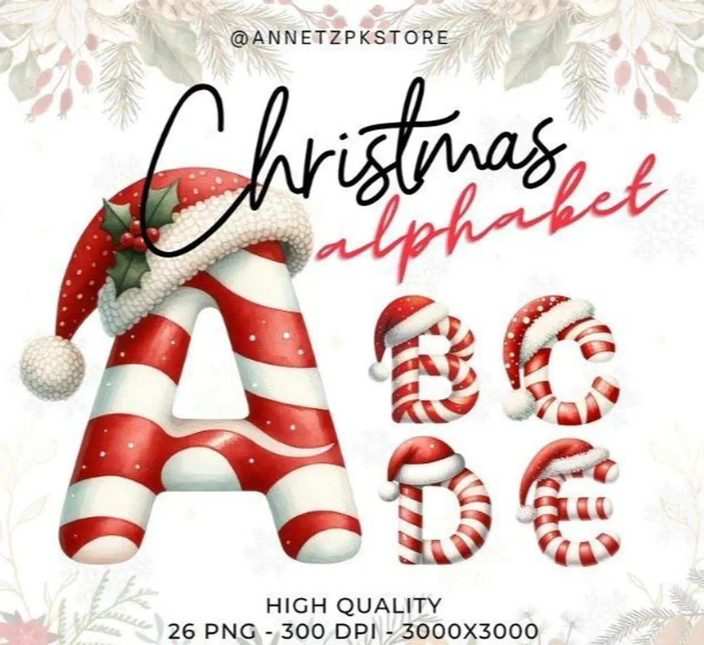 Kit Digital  Grinch + Alfabeto Natal em Png  6