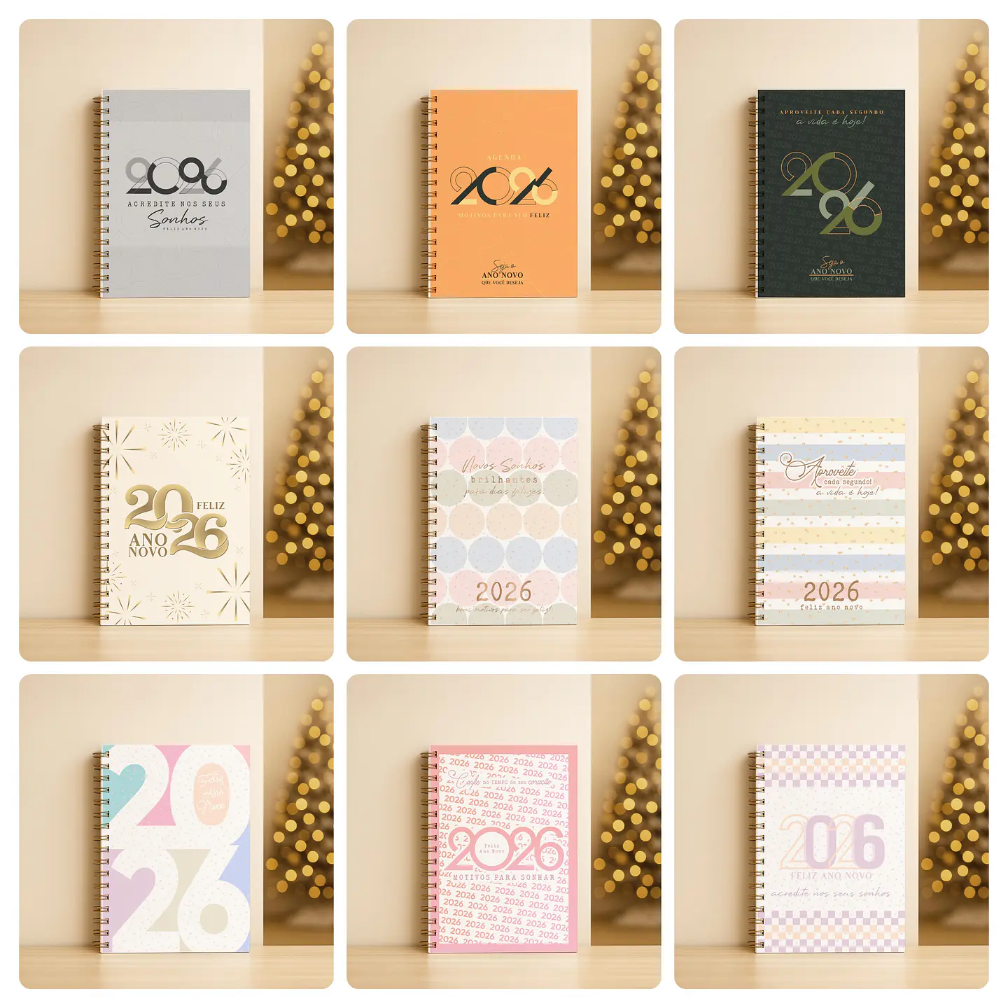 168 Artes para Camisa, Caneca, Body, Copo e Capa agenda Ano novo 2026 Arquivo Editável e Jpg 8